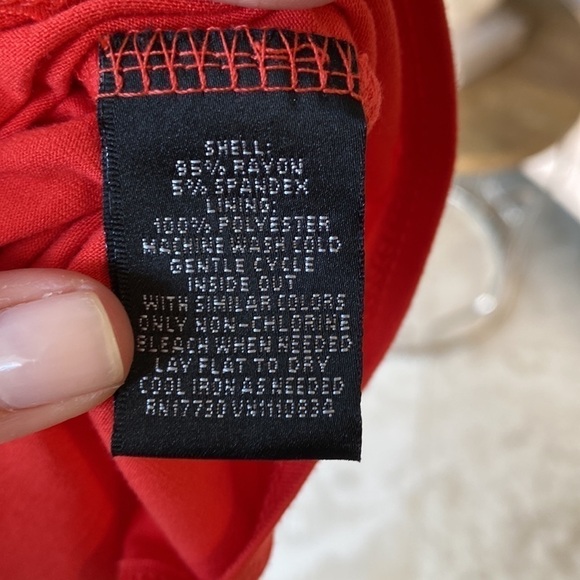 Mossimo for TargetOrange Red dress with cinching at waist and zipper along back - Picture 7 of 7